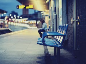 Preview wallpaper city, station, chairs