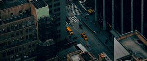 Preview wallpaper city, street, aerial view, buildings, cars, people