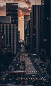 Preview wallpaper city, street, aerial view, buildings, road, cars, los angeles, usa