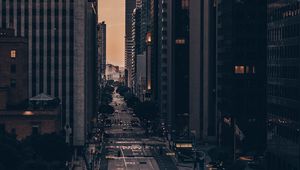 Preview wallpaper city, street, aerial view, buildings, road, cars, los angeles, usa