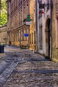 Preview wallpaper city, street, alley, building, brick, hdr