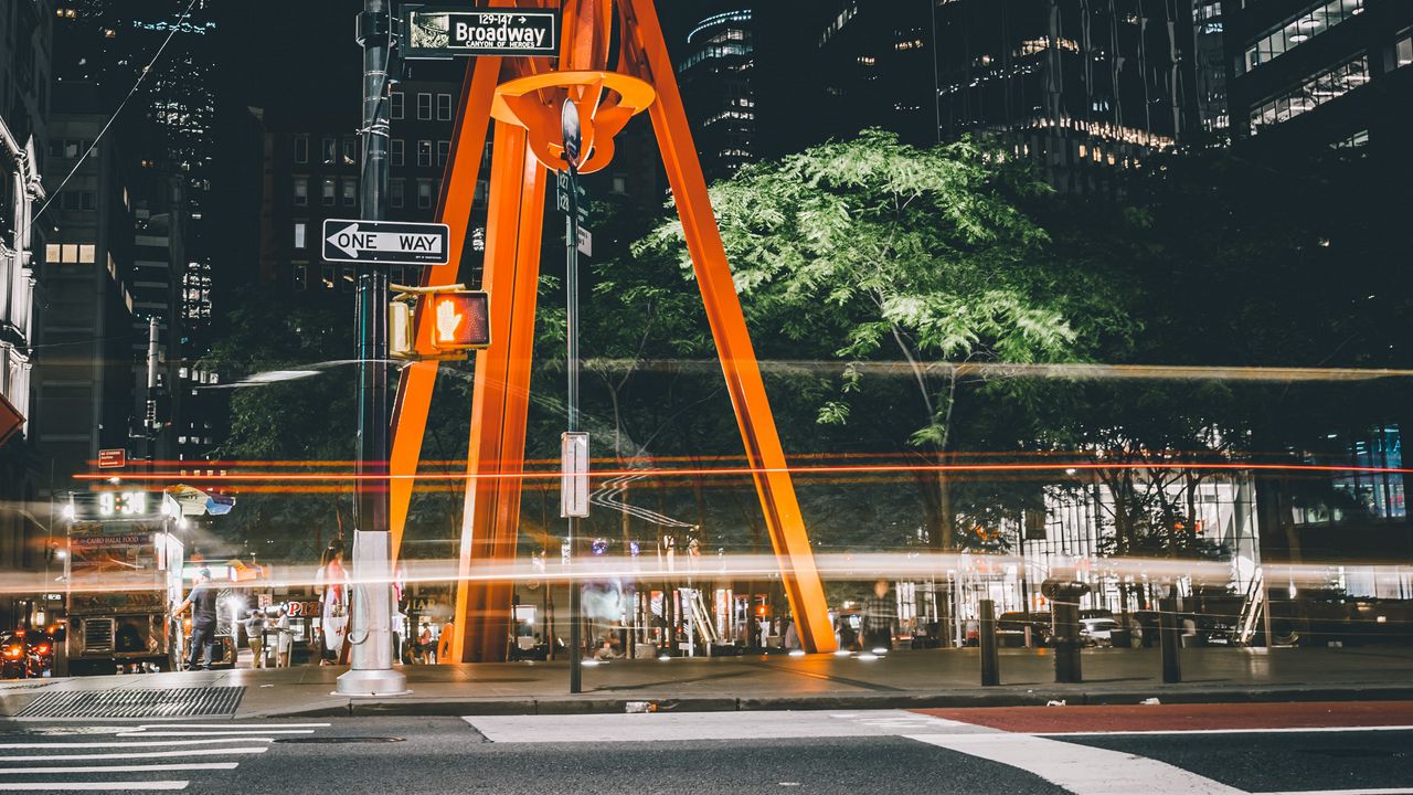 Wallpaper city, street, architecture, night, light