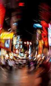 Preview wallpaper city, street, blur, distortion, lights
