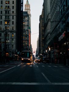 Preview wallpaper city, street, buildings, crosswalk, traffic