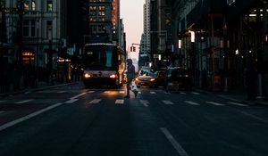 Preview wallpaper city, street, buildings, crosswalk, traffic