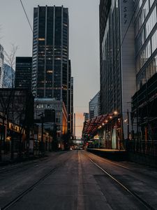 Preview wallpaper city, street, buildings, road