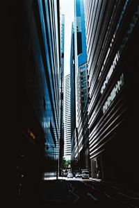 Preview wallpaper city, street, buildings, road, cars
