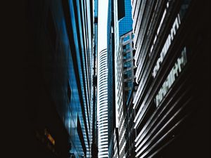 Preview wallpaper city, street, buildings, road, cars