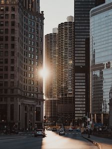 Preview wallpaper city, street, buildings, cars, people