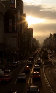 Preview wallpaper city, street, cars, dark