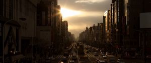 Preview wallpaper city, street, cars, dark