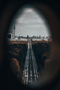 Preview wallpaper city, street, dark, overview, cars