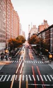 Preview wallpaper city, street, movement, buildings, markup, new york