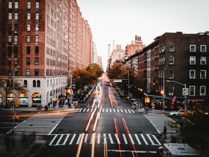 Preview wallpaper city, street, movement, buildings, markup, new york