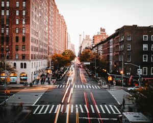 Preview wallpaper city, street, movement, buildings, markup, new york