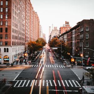 Preview wallpaper city, street, movement, buildings, markup, new york