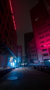 Preview wallpaper city, street, neon, night, dark
