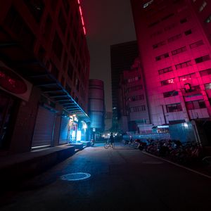 Preview wallpaper city, street, neon, night, dark