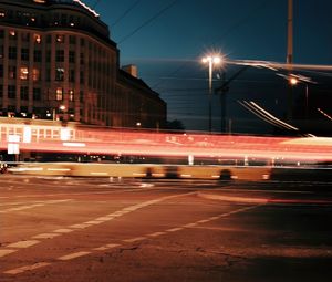 Preview wallpaper city, street, night, long exposure, dark