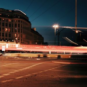 Preview wallpaper city, street, night, long exposure, dark