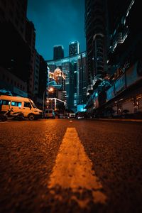 Preview wallpaper city, street, night, buildings, cars, lights