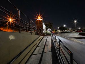 Preview wallpaper city, street, passage, construction, handrails