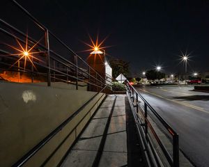 Preview wallpaper city, street, passage, construction, handrails