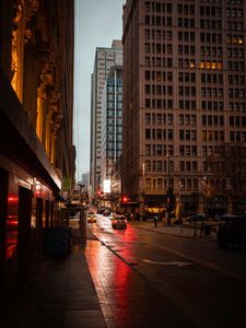 Preview wallpaper city, street, road, buildings, cars