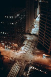 Preview wallpaper city, streets, aerial view, buildings, road, night