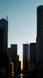 Preview wallpaper city, streets, buildings, sunset