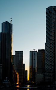 Preview wallpaper city, streets, buildings, sunset