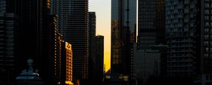 Preview wallpaper city, streets, buildings, sunset