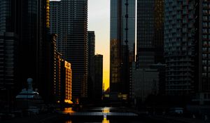 Preview wallpaper city, streets, buildings, sunset