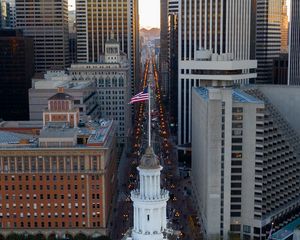 Preview wallpaper city, streets, flag, usa