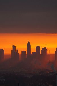Preview wallpaper city, sunset, buildings, dusk, view