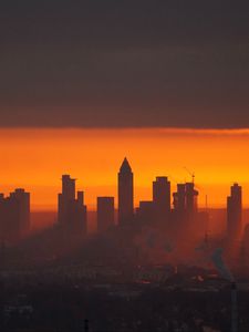 Preview wallpaper city, sunset, buildings, dusk, view