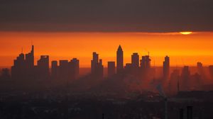 Preview wallpaper city, sunset, buildings, dusk, view
