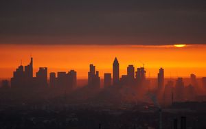 Preview wallpaper city, sunset, buildings, dusk, view