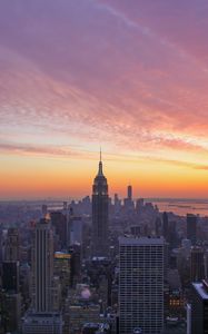 Preview wallpaper city, sunset, evening, tower