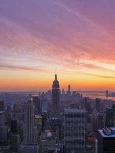 Preview wallpaper city, sunset, evening, tower