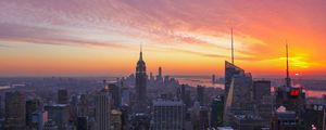 Preview wallpaper city, sunset, evening, tower