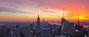Preview wallpaper city, sunset, evening, tower