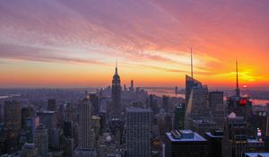 Preview wallpaper city, sunset, evening, tower