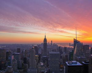Preview wallpaper city, sunset, evening, tower