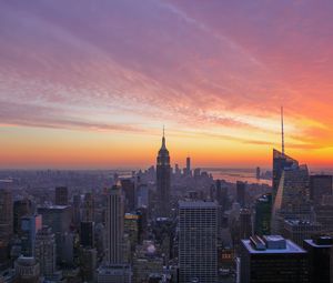 Preview wallpaper city, sunset, evening, tower