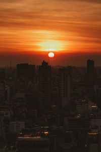 Preview wallpaper city, sunset, evening, buildings