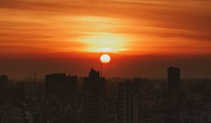 Preview wallpaper city, sunset, evening, buildings