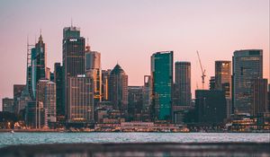 Preview wallpaper city, sunset, panorama, australia