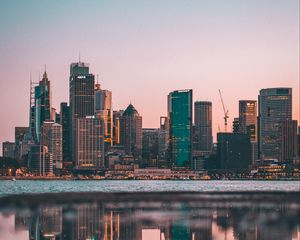 Preview wallpaper city, sunset, panorama, australia