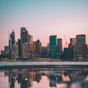 Preview wallpaper city, sunset, panorama, australia